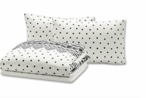 Lenjerie de pat dublu, 4 piese, bumbac 100%, Brenna